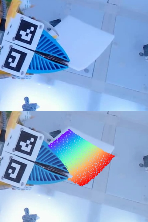 Input above and HermiteTwin resimulation below: Foam · reconstruction